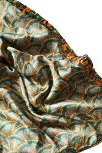 Ruffle Edge Silk Bedspread made with Liberty Fabric ALISON LEWIS & ICARUS WINGS - Coco & Wolf