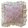 Piped Ruffle Cushion made with Liberty Fabric BETSY DEEP PINK & LITTLE MIRABELLE - Coco & Wolf