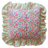 Ruffle Piped Cushion made with Liberty Fabric BETSY DEEP PINK & LITTLE MIRABELLE - Coco & Wolf