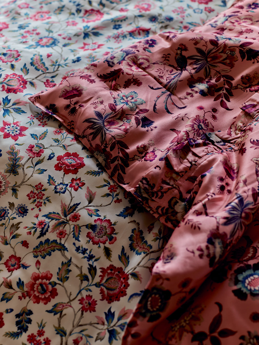 Reversible Ruffle Silk Heirloom Quilt made with Liberty Fabric EVA BELLE & JANNAH