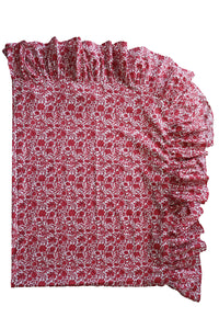 Ruffle Edge Tablecloth made with Liberty Fabric SAMBOURNE RED