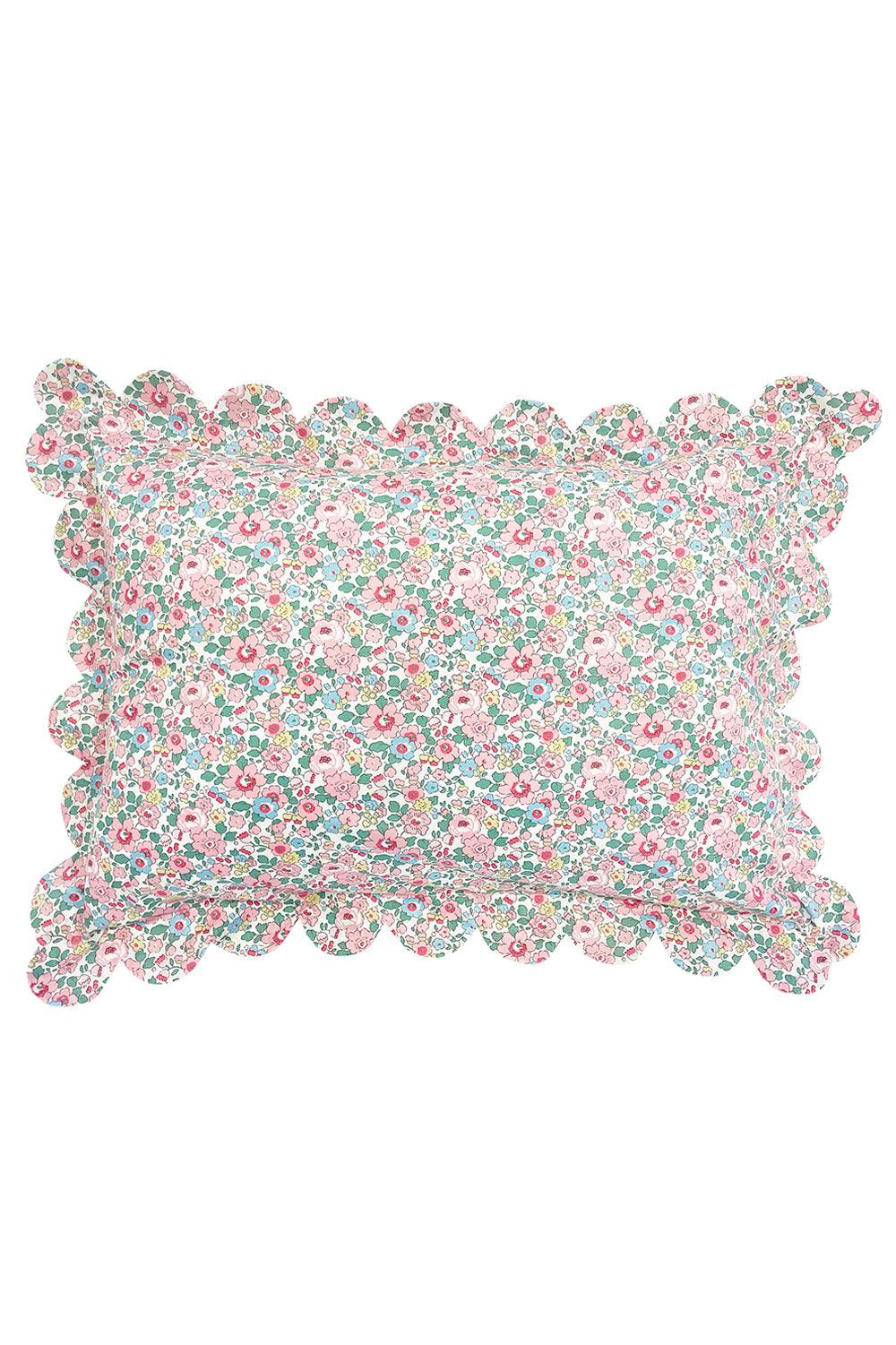 Scallop Edge Pillowcase made with Liberty Fabric BETSY CANDY FLOSS - Coco & Wolf