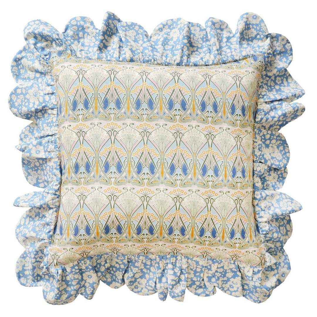 Scallop Ruffle Cushion made with Liberty Fabric IANTHE & BETSY BOO - Coco & Wolf