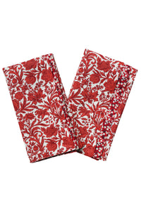 Reversible Stitch Napkin Set made with Liberty Fabric SAMBOURNE RED & MITSI VALERIA RED