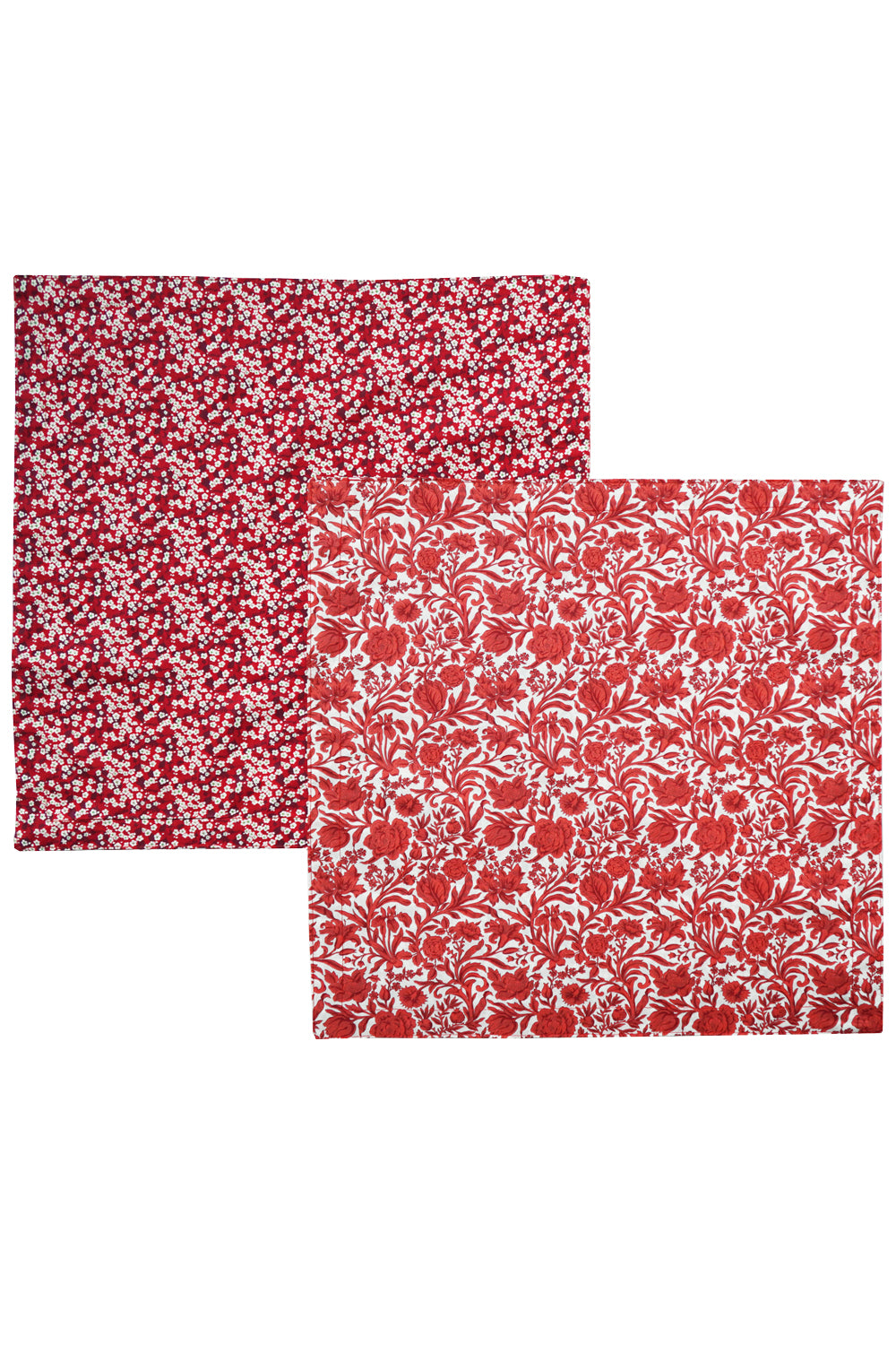 Reversible Stitch Napkin Set made with Liberty Fabric SAMBOURNE RED & MITSI VALERIA RED