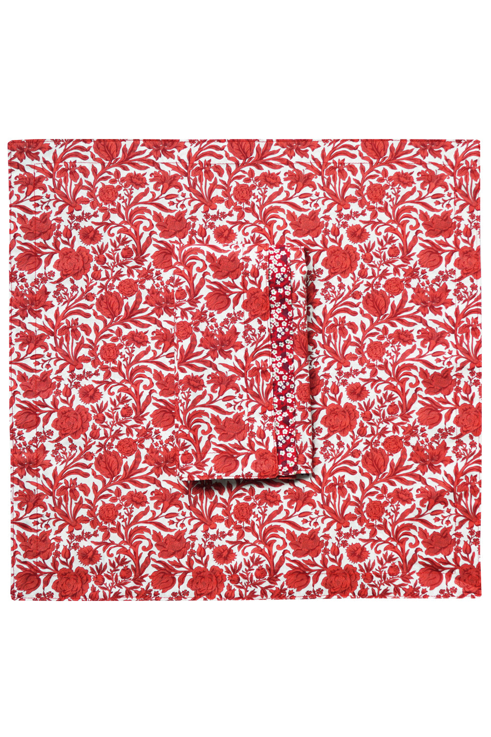 Reversible Stitch Napkin Set made with Liberty Fabric SAMBOURNE RED & MITSI VALERIA RED