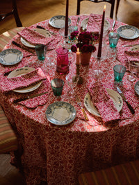 Ruffle Edge Tablecloth made with Liberty Fabric SAMBOURNE RED