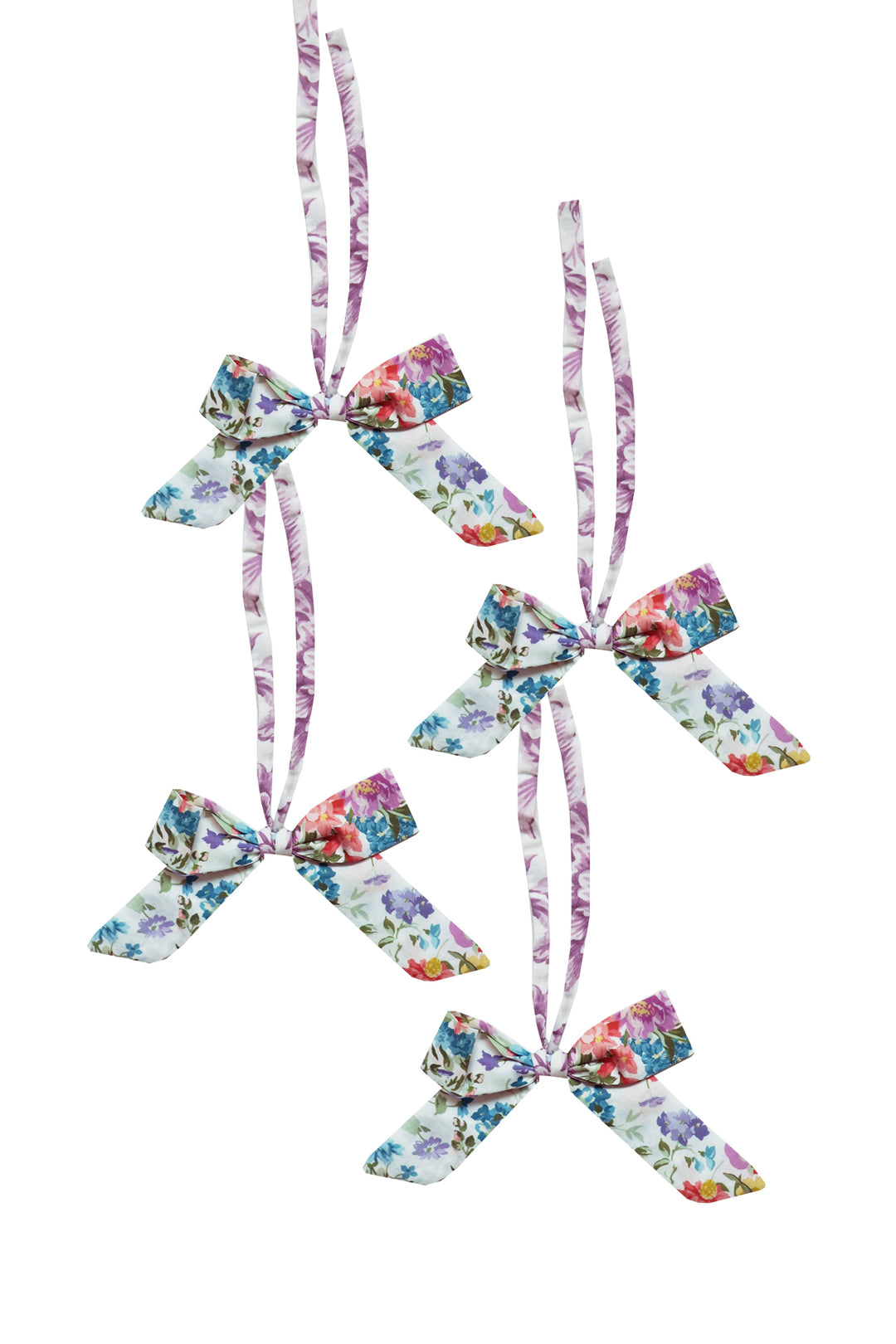 Bridgerton Set of 4 Napkin Ring Bows made with Liberty Fabric BOUQUET PARADE PEACH