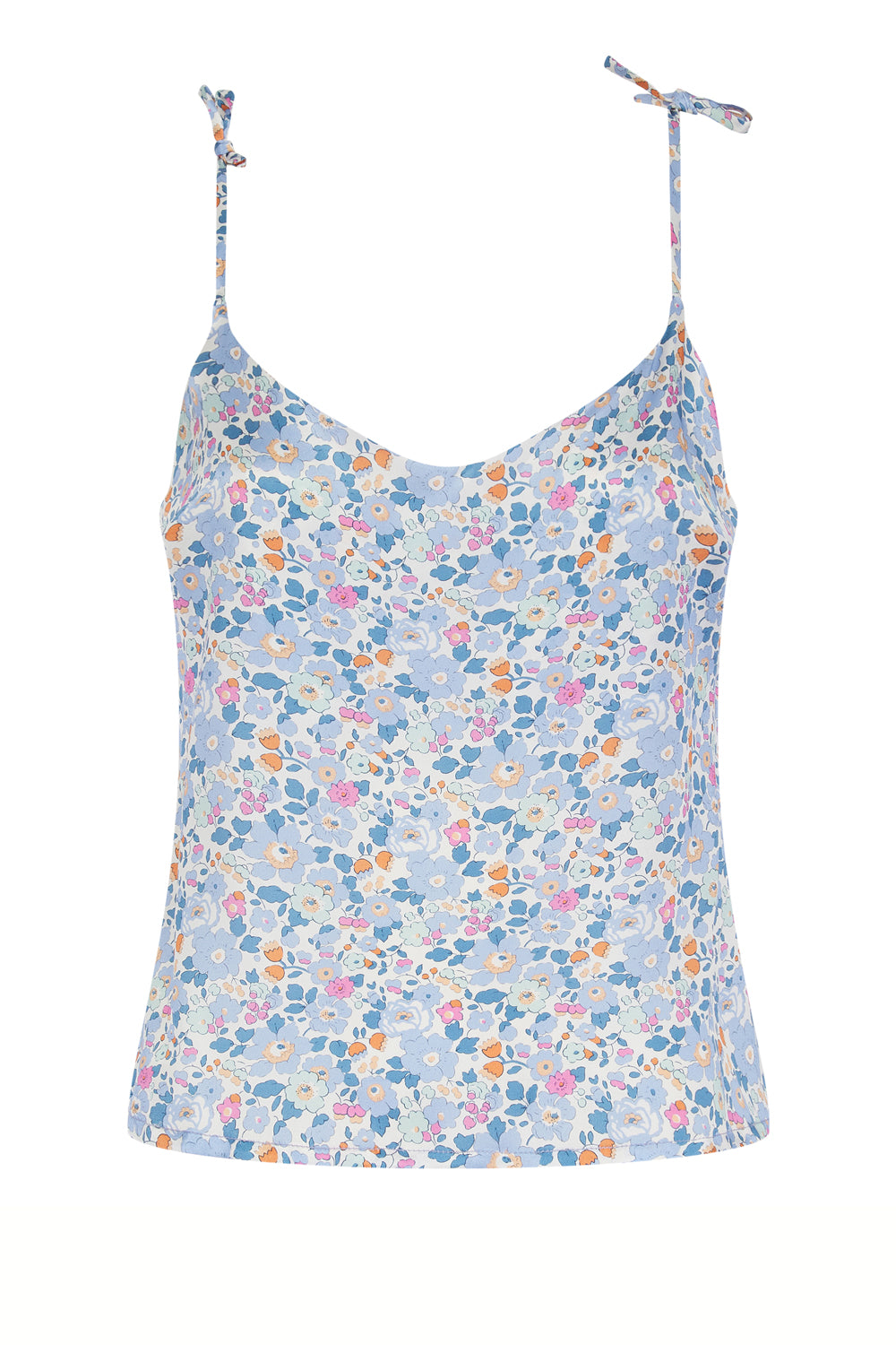 Women's Silk Camisole Top made with Liberty Fabric BETSY LAVENDER BLUE