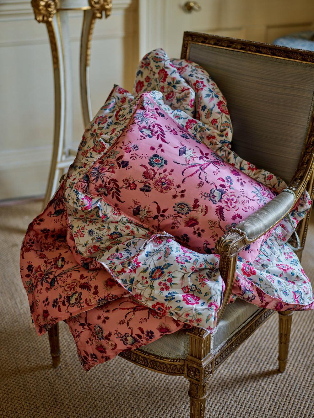 Frill Silk Pillowcase made with Liberty Fabric JANNAH & BETSY FIELD - Coco & Wolf