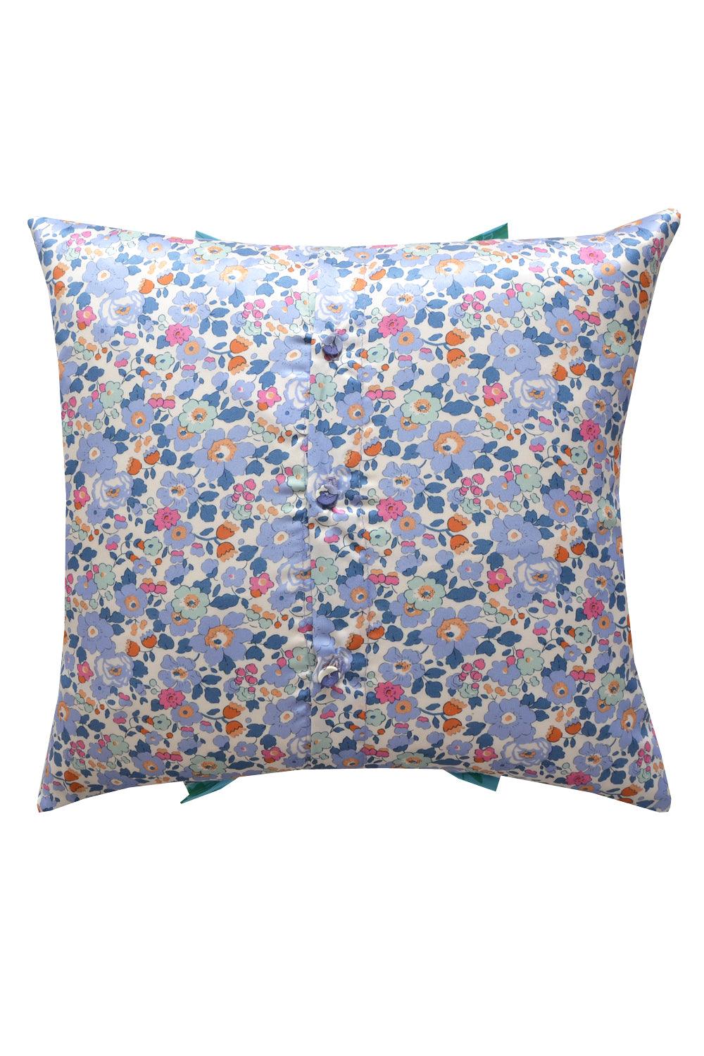 Silk Patchwork Ruffle Cushion made with Liberty Fabric BETSY - Coco & Wolf