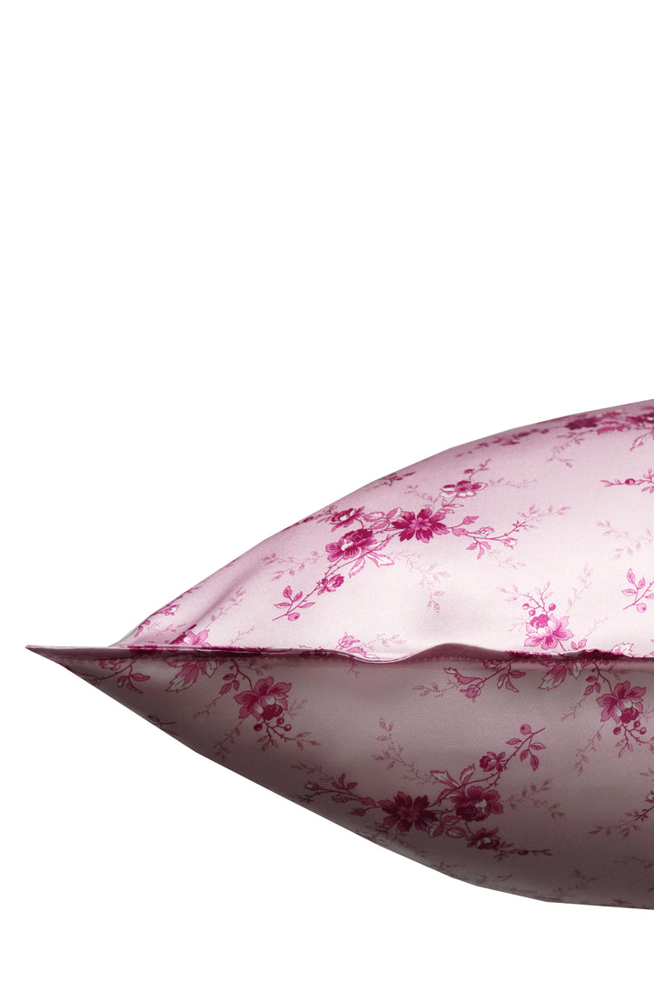 Bridgerton Silk Pillowcase made with Liberty Fabric AMELIE LUISE PINK