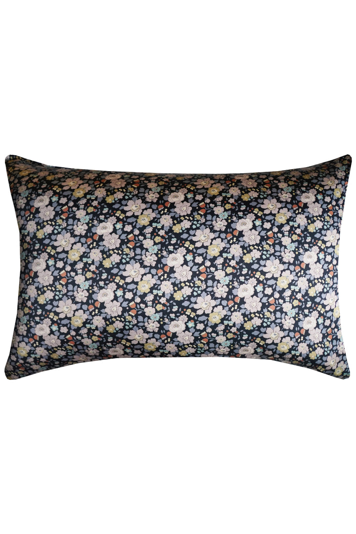 Silk Pillowcase made with Liberty Fabric BETSY FIELD MIDNIGHT