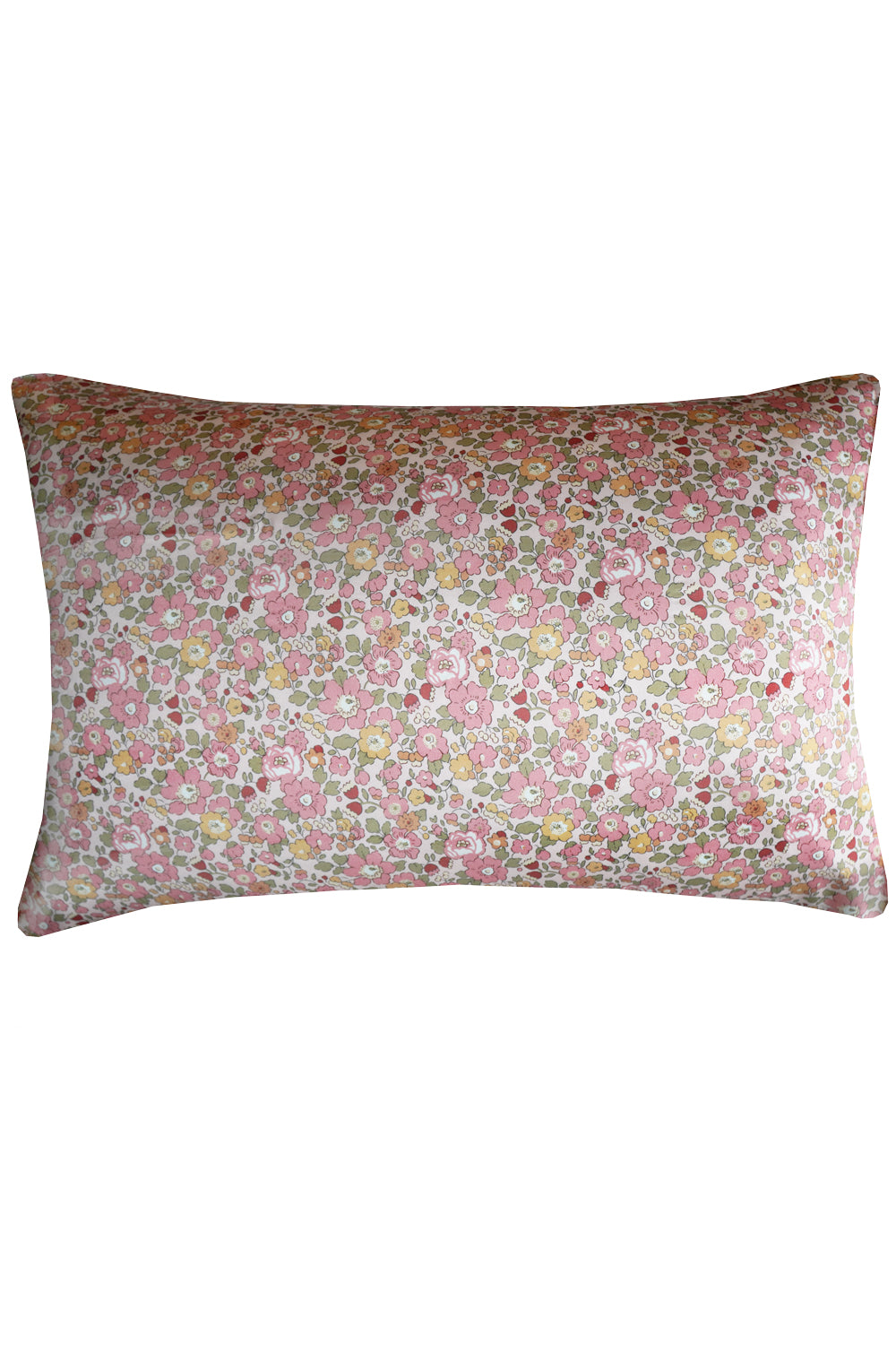 Silk Pillowcase made with Liberty Fabric BETSY FIELD DUSKY PINK