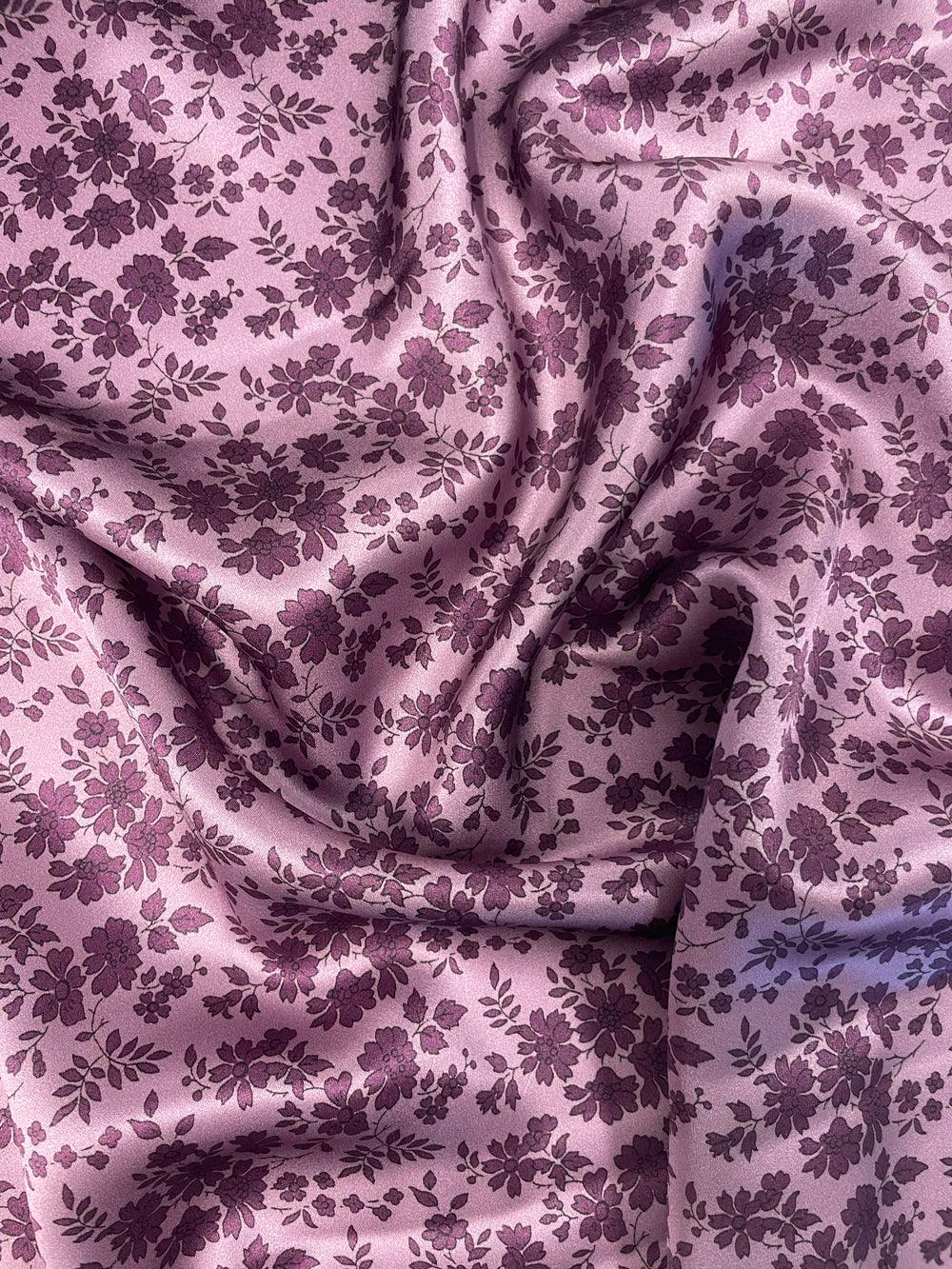 Silk Pillowcase made with Liberty Fabric CAPEL AUBERGINE - Coco & Wolf