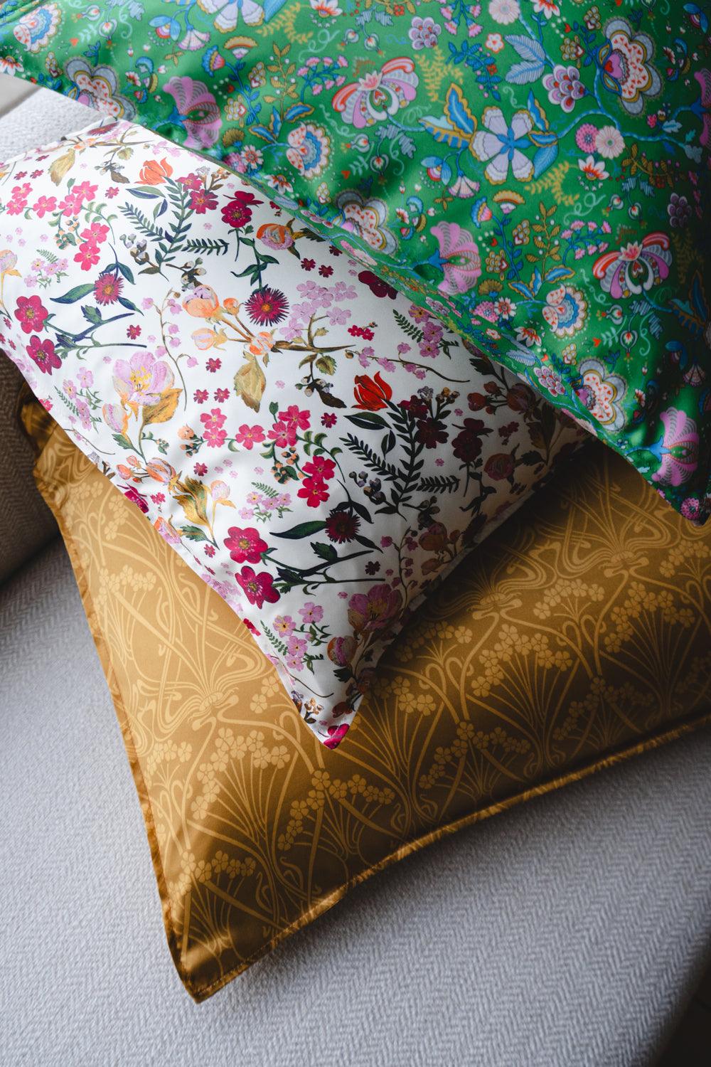 Silk Pillowcase made with Liberty Fabric NOUEVA IANTHE - Coco & Wolf