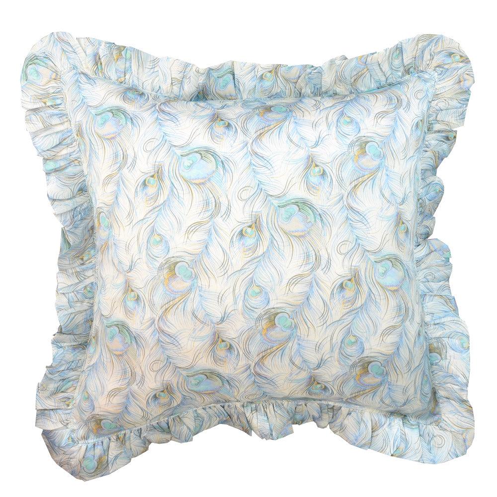 Silk Ruffle Cushion made with Liberty Fabric FLORENTINE'S JOURNEY - Coco & Wolf