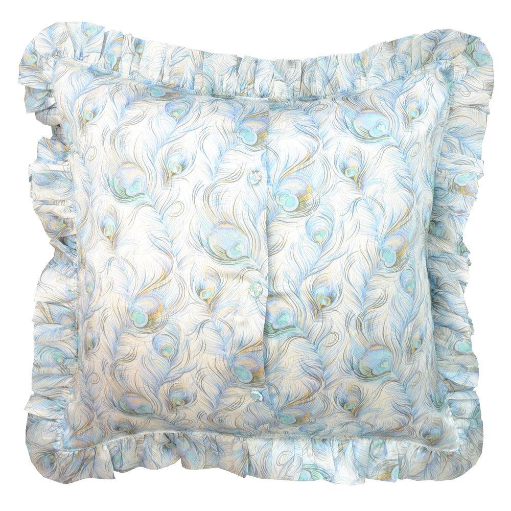 Silk Ruffle Cushion made with Liberty Fabric FLORENTINE'S JOURNEY - Coco & Wolf