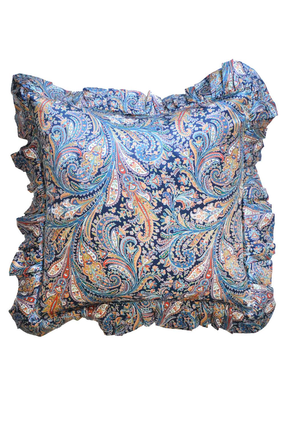 Silk Ruffle Cushion made with Liberty Fabric GREAT MISSENDEN - Coco & Wolf