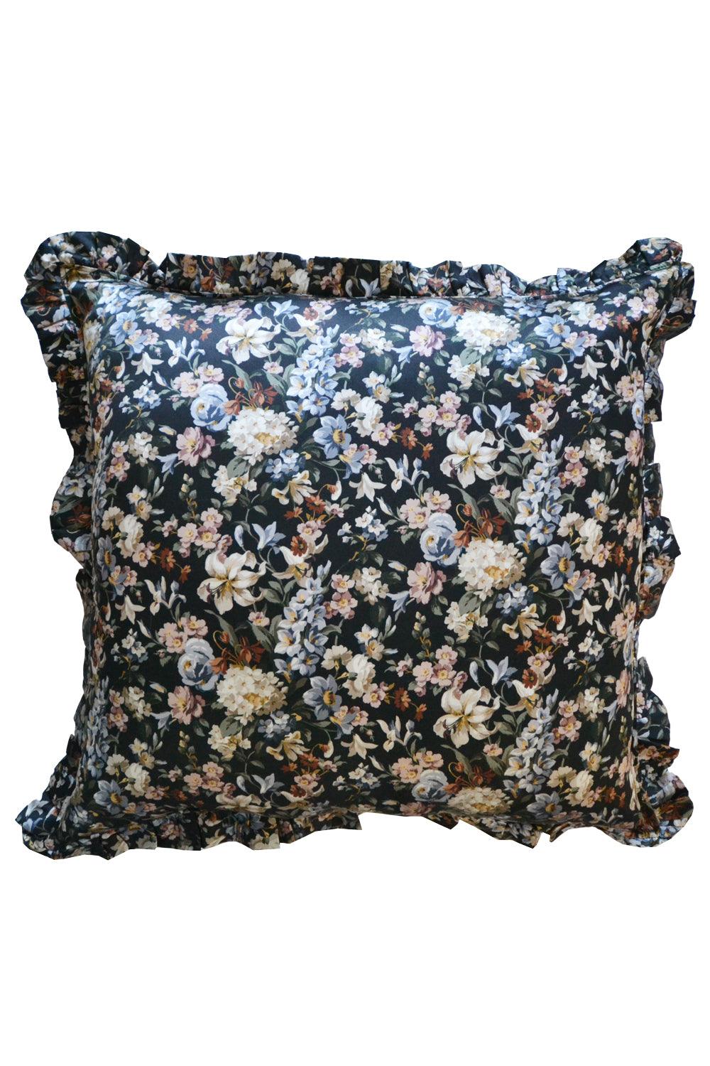 Silk Ruffle Cushion made with Liberty Fabric MONTAGUE MEWS - Coco & Wolf