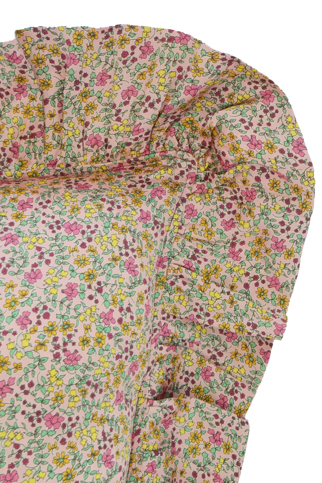 Silk Ruffle Cushion made with Silk Liberty Fabric EMILA'S BLOOM PINK - Coco & Wolf