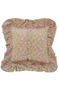 Silk Ruffle Cushion made with Silk Liberty Fabric EMILA'S BLOOM PINK - Coco & Wolf