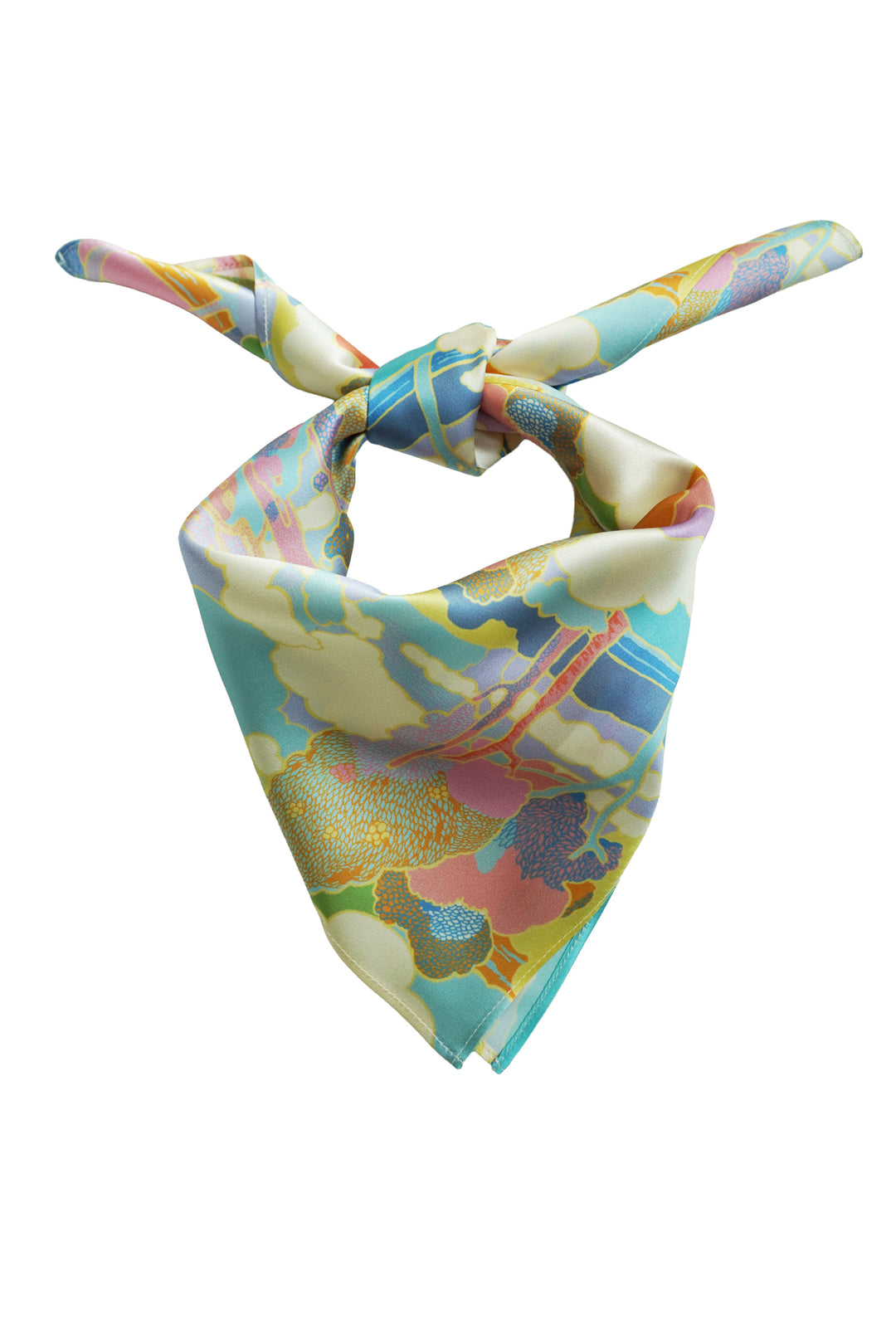 100% silk scarf made with Liberty fabric in prospect road, handmade in England, bandana