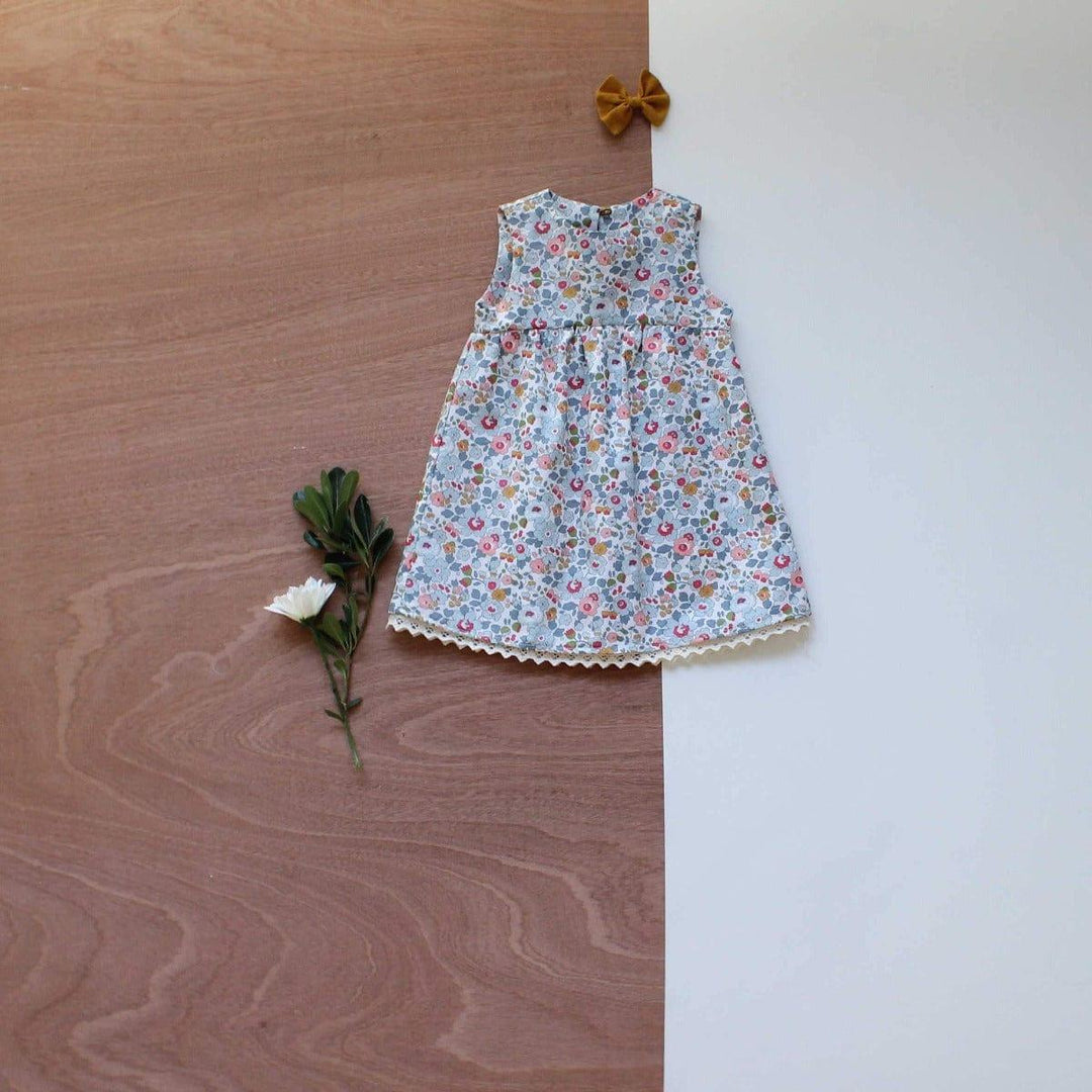 Sleeveless Dress Liberty Fabric BETSY GREY - Coco & Wolf