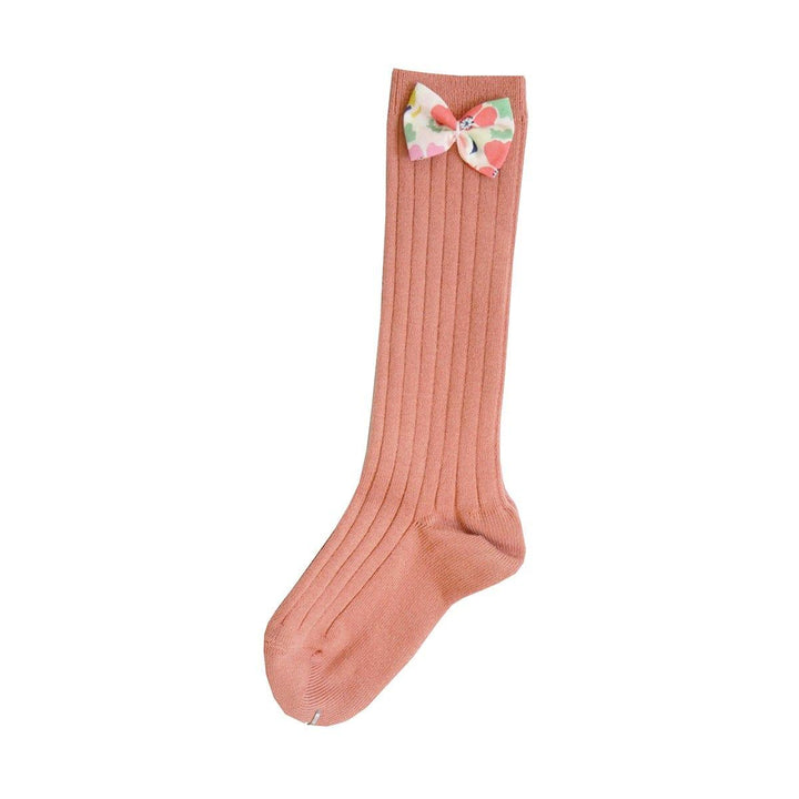 Sorbet Knee High Socks with Bow made with Liberty Fabric EDIE - Coco & Wolf