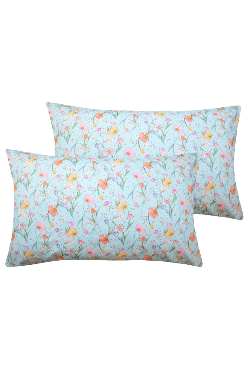 Pillowcase made with Liberty Fabric SPRING BLOOMS BLUE