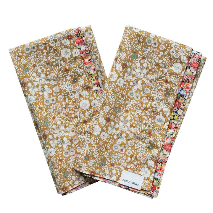 Reversible Stitch Napkin Set made with Liberty Fabric JUNE'S MEADOW & THORPE HILL