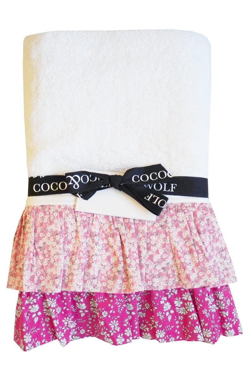 Towel made with Liberty Fabric MITSI VALERIA & CAPEL FUCHSIA PINK - Coco & Wolf