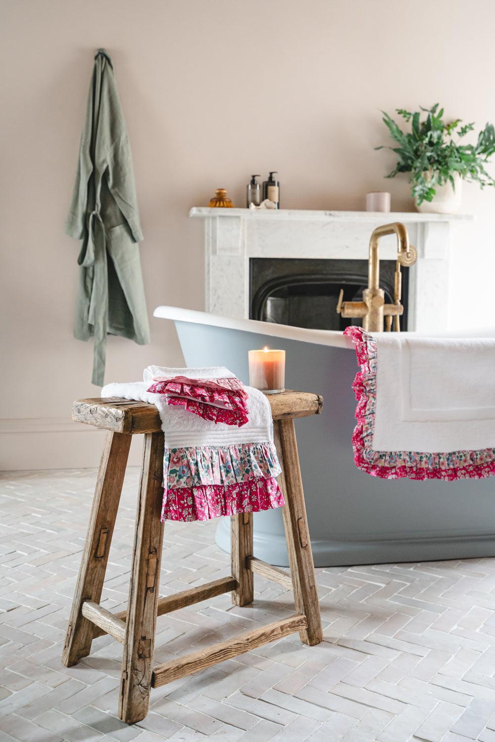 Coco & Wolf Ruffle Edge Towel made with Liberty Fabric MITSI VALERIA ...