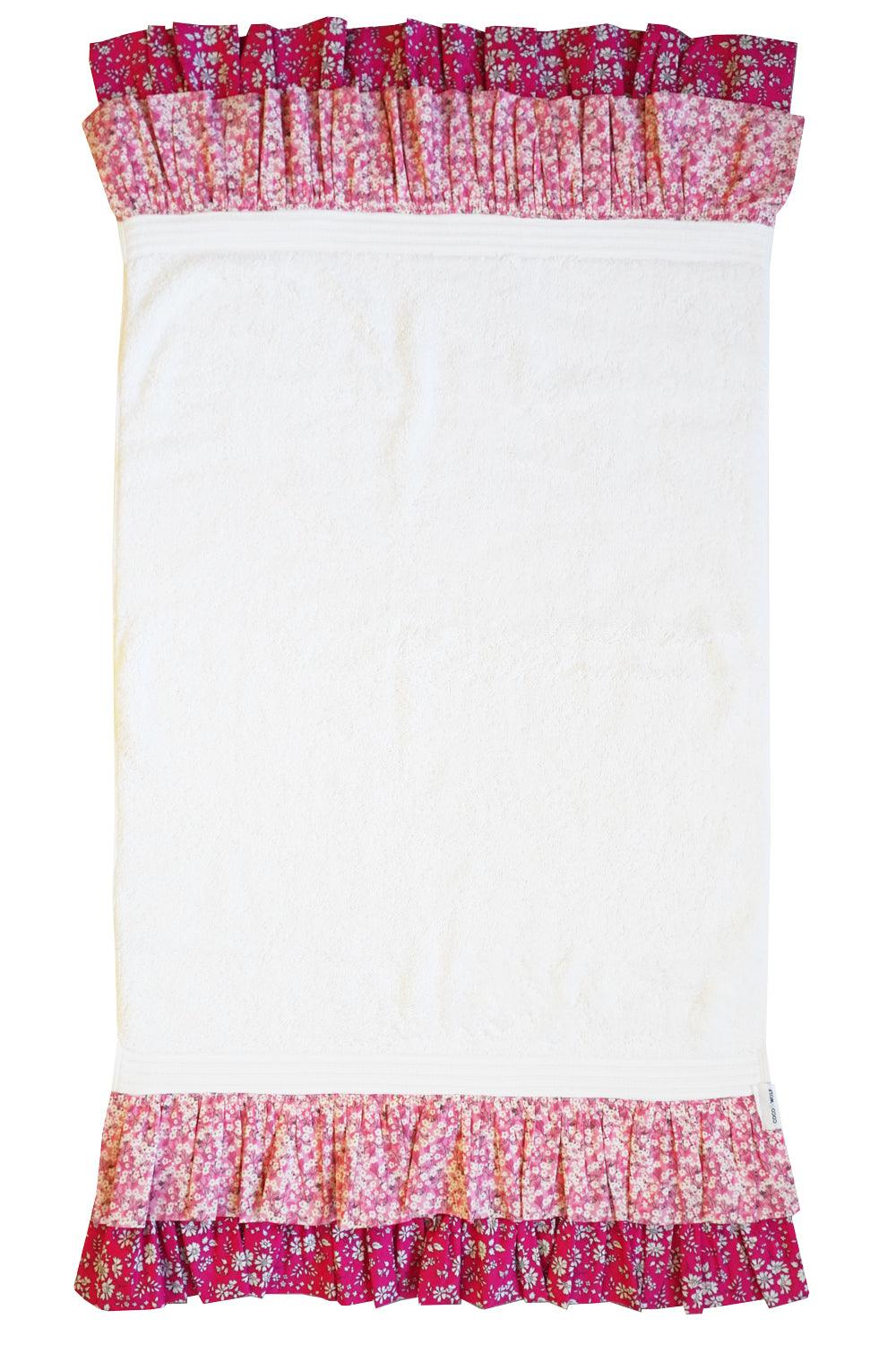 Towel made with Liberty Fabric MITSI VALERIA & CAPEL FUCHSIA PINK - Coco & Wolf