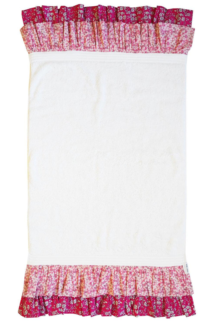 Towel made with Liberty Fabric MITSI VALERIA & CAPEL FUCHSIA PINK - Coco & Wolf