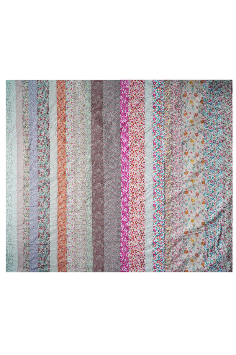 Unique One-Off Stripe Patchwork Bedspread made with Pink Liberty Fabrics - Coco & Wolf