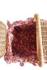 Wicker Christmas Hamper made with Liberty Fabric BETSY STAR - Coco & Wolf
