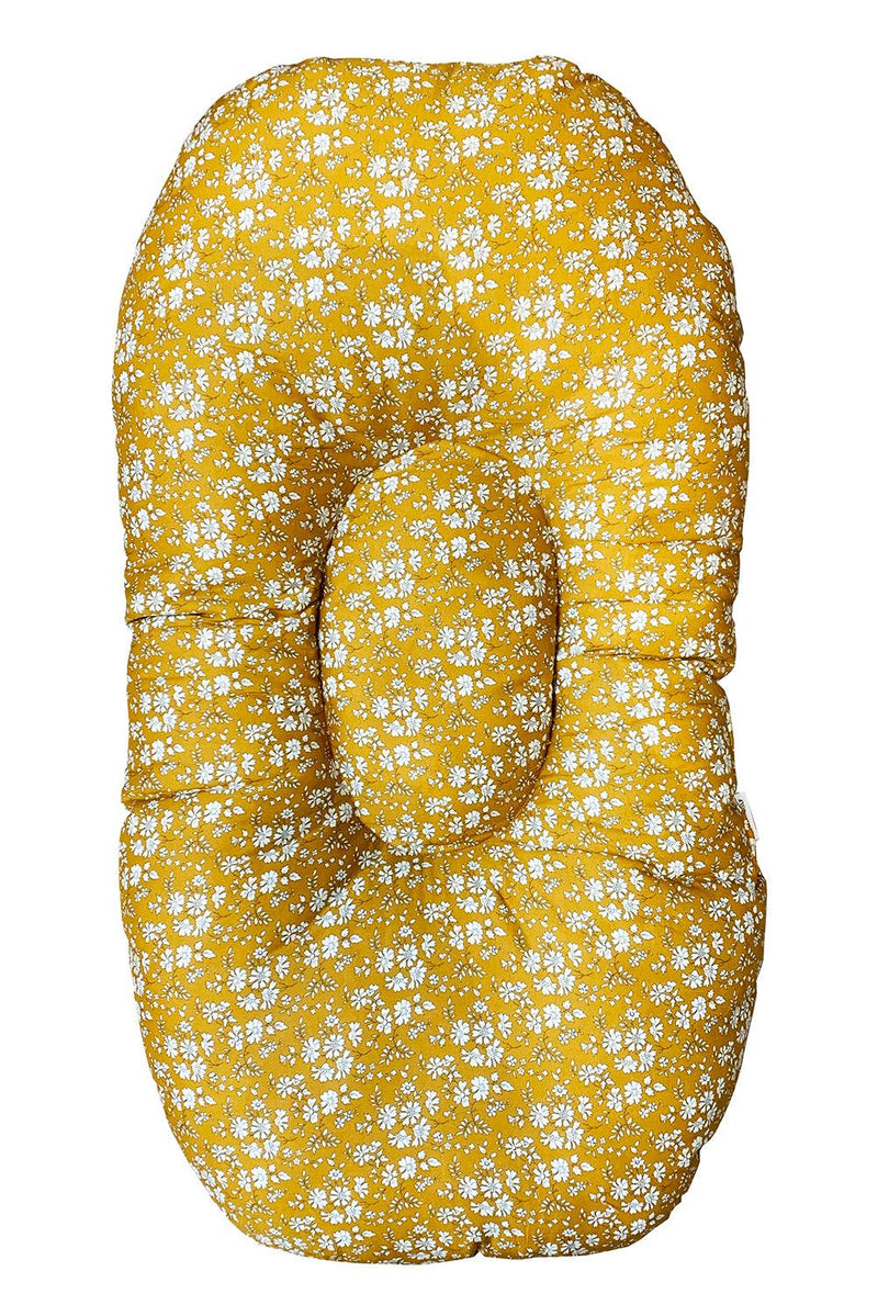 Wicker Oval Pet Bed made with Liberty Fabric CAPEL MUSTARD - Coco & Wolf