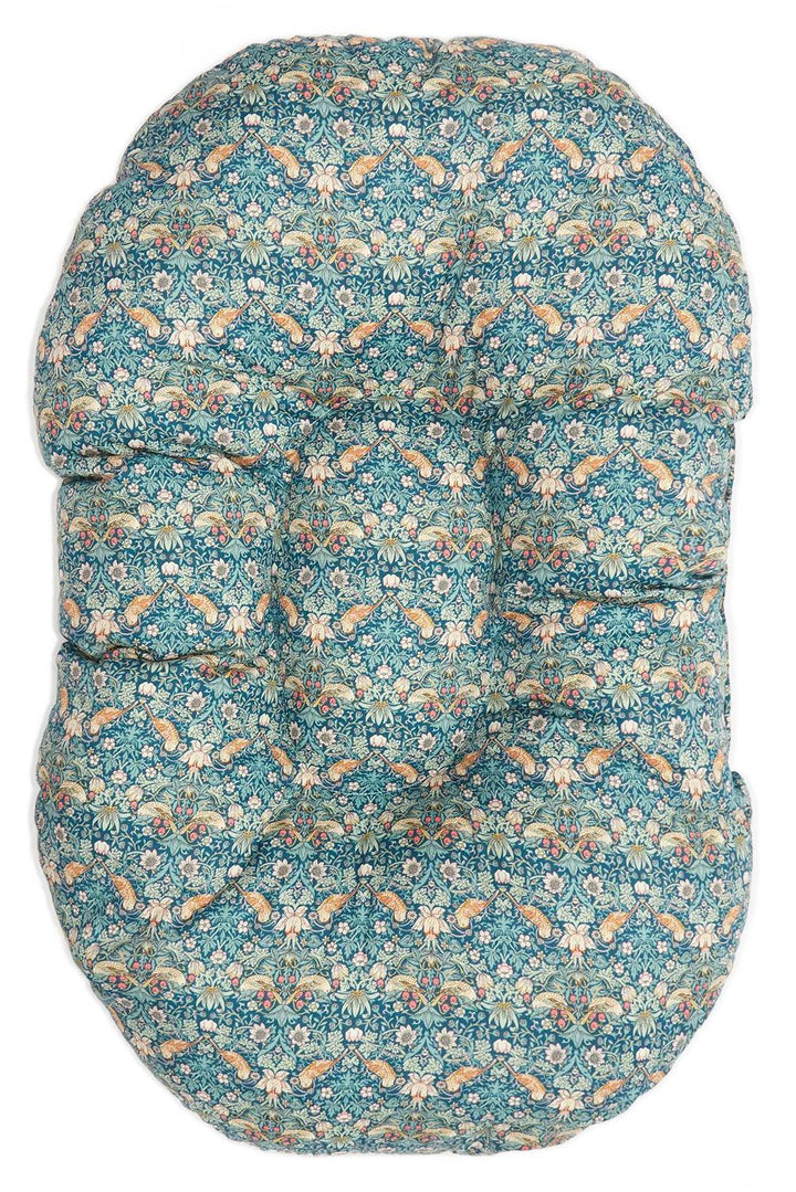 Wicker Oval Pet Bed made with Liberty Fabric STRAWBERRY THIEF - Coco & Wolf