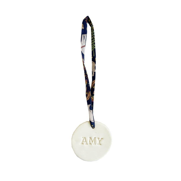 Personalised Porcelain Decoration with Liberty Fabric Ribbon - Coco & Wolf
