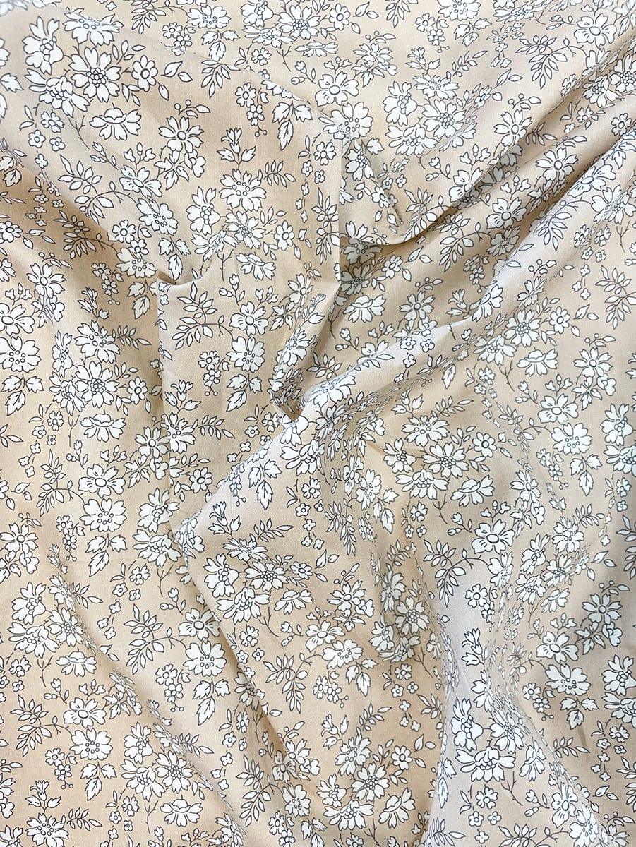 Ruffle Bedspread made with Liberty Fabric WILTSHIRE ORGANIC & CAPEL TAUPE - Coco & Wolf