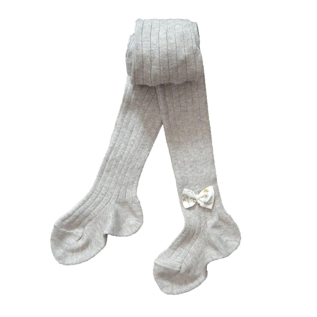 Tights with Bow made with Liberty Fabric THEO & PALE GREY - Coco & Wolf